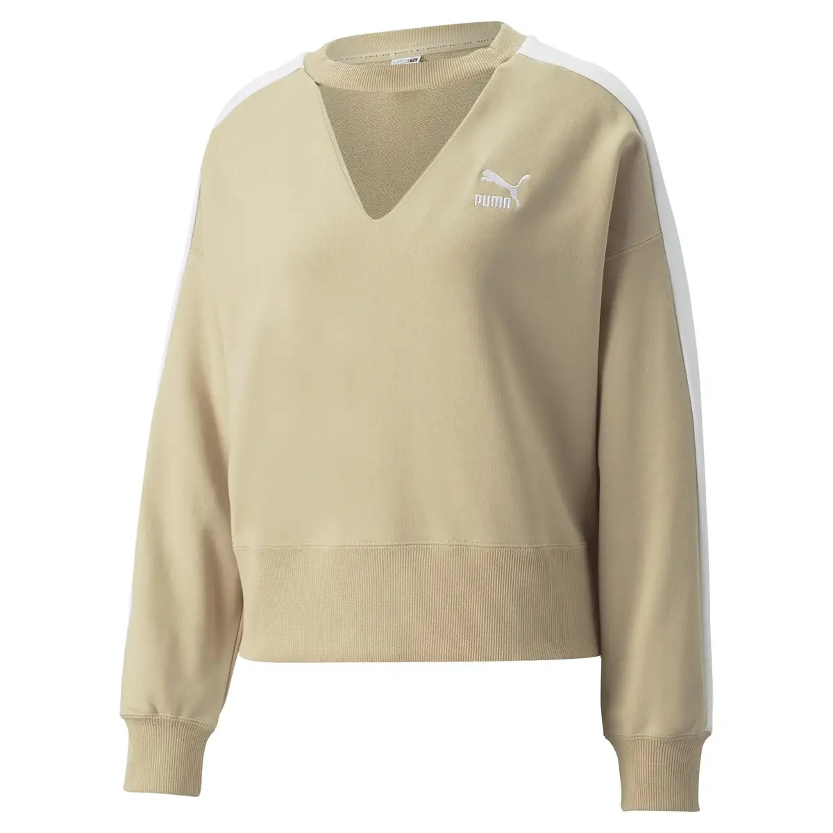 Puma T7 Crew Bej Kadın Sweatshirt