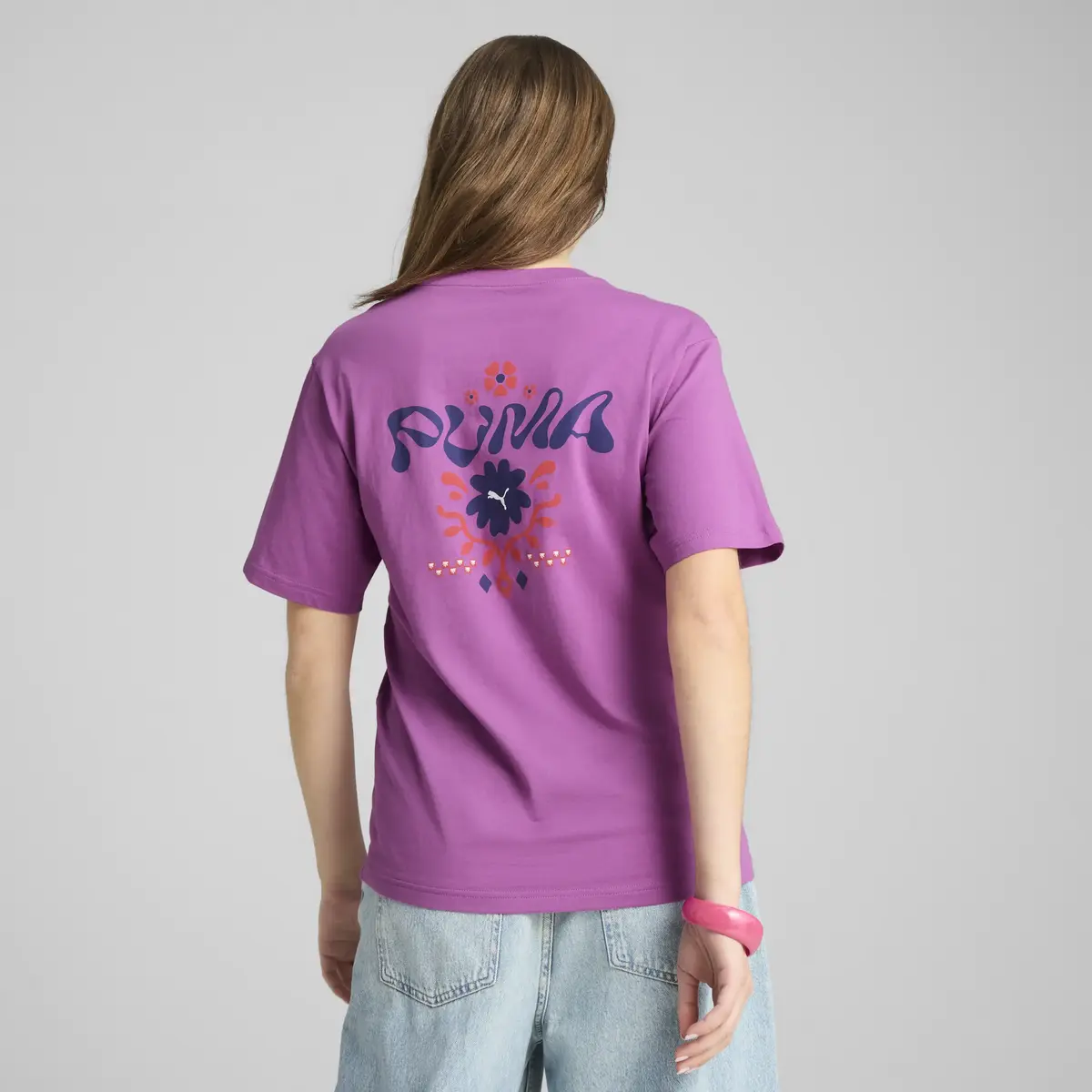 Puma WARDROBE ESS Graphic Tee Pembe Kadın T-Shirt & Polo
