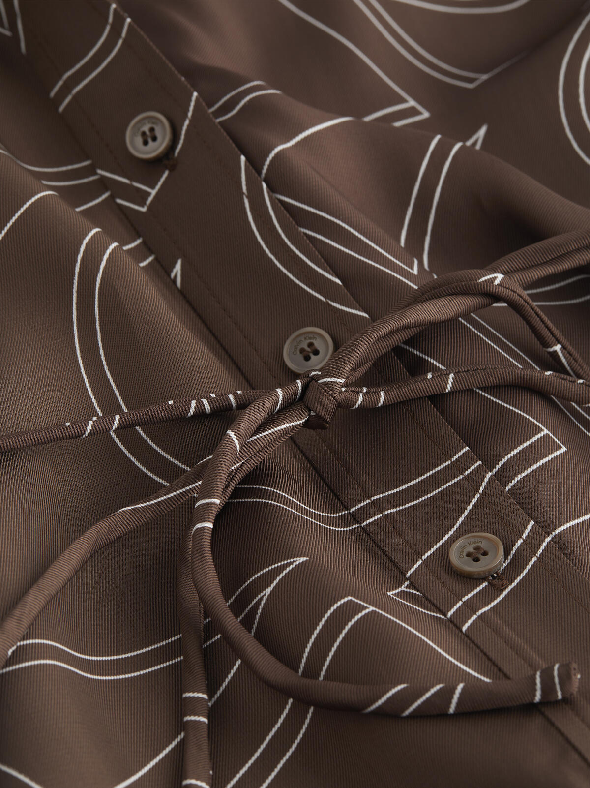 Calvin Klein VISCOSE TWILL SHIRT Kadın Kahverengi Elbise