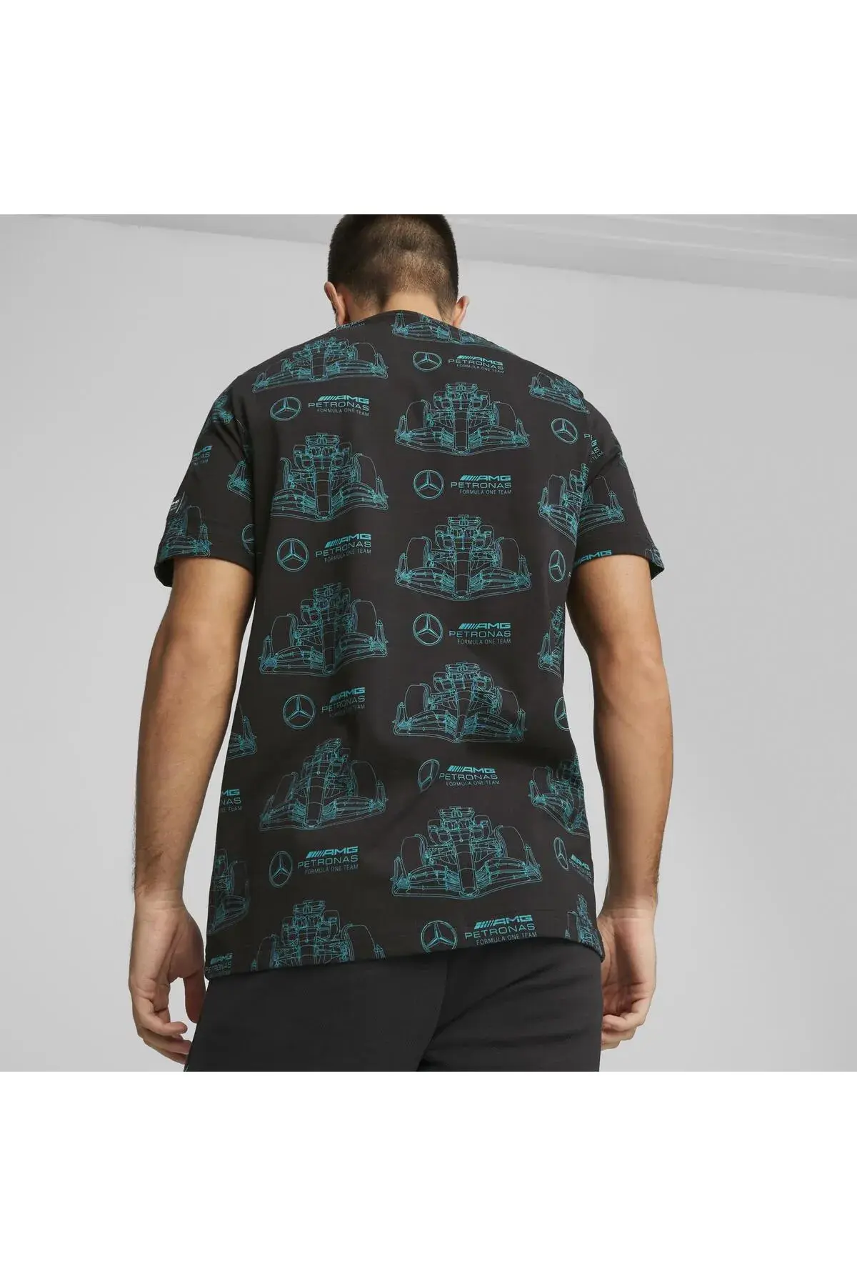 Puma MAPF1 AOP Logo Tee Siyah Erkek T-Shirt