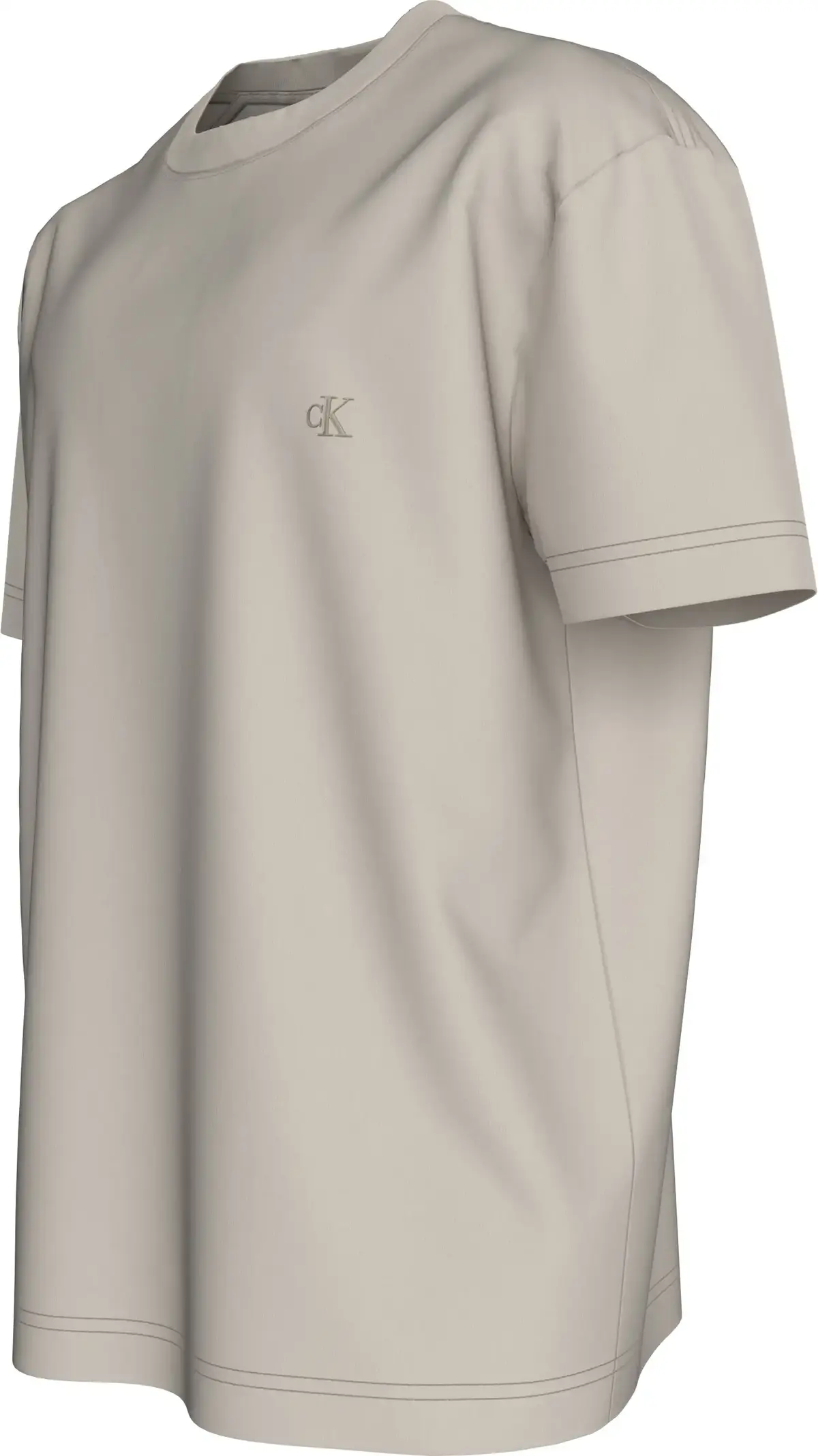 Calvin Klein WASHED PUFF PRINT TE Erkek Krem T-Shirt