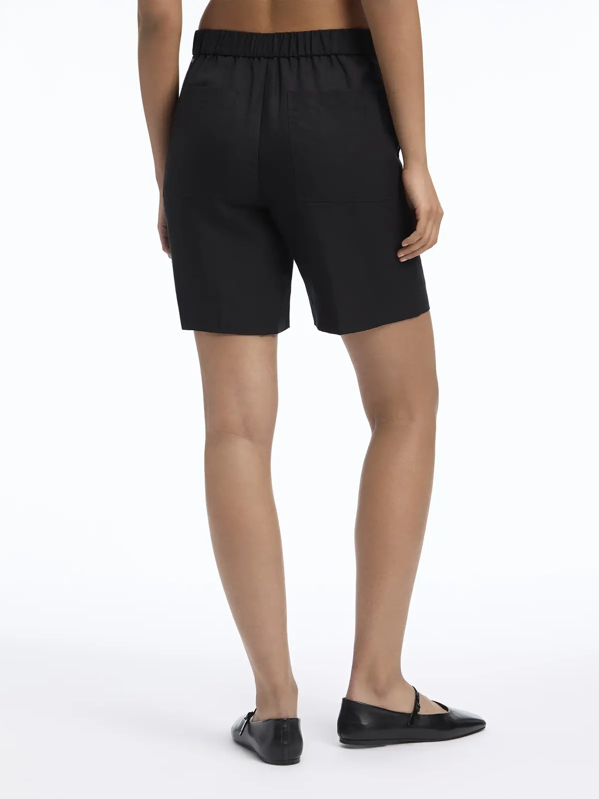 Calvin Klein LINEN BLEND SHORTS, BEH Siyah Kadın Şort