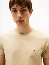 Tommy Hilfiger STRETCH SLIM FIT TEE Erkek Krem T-Shirt