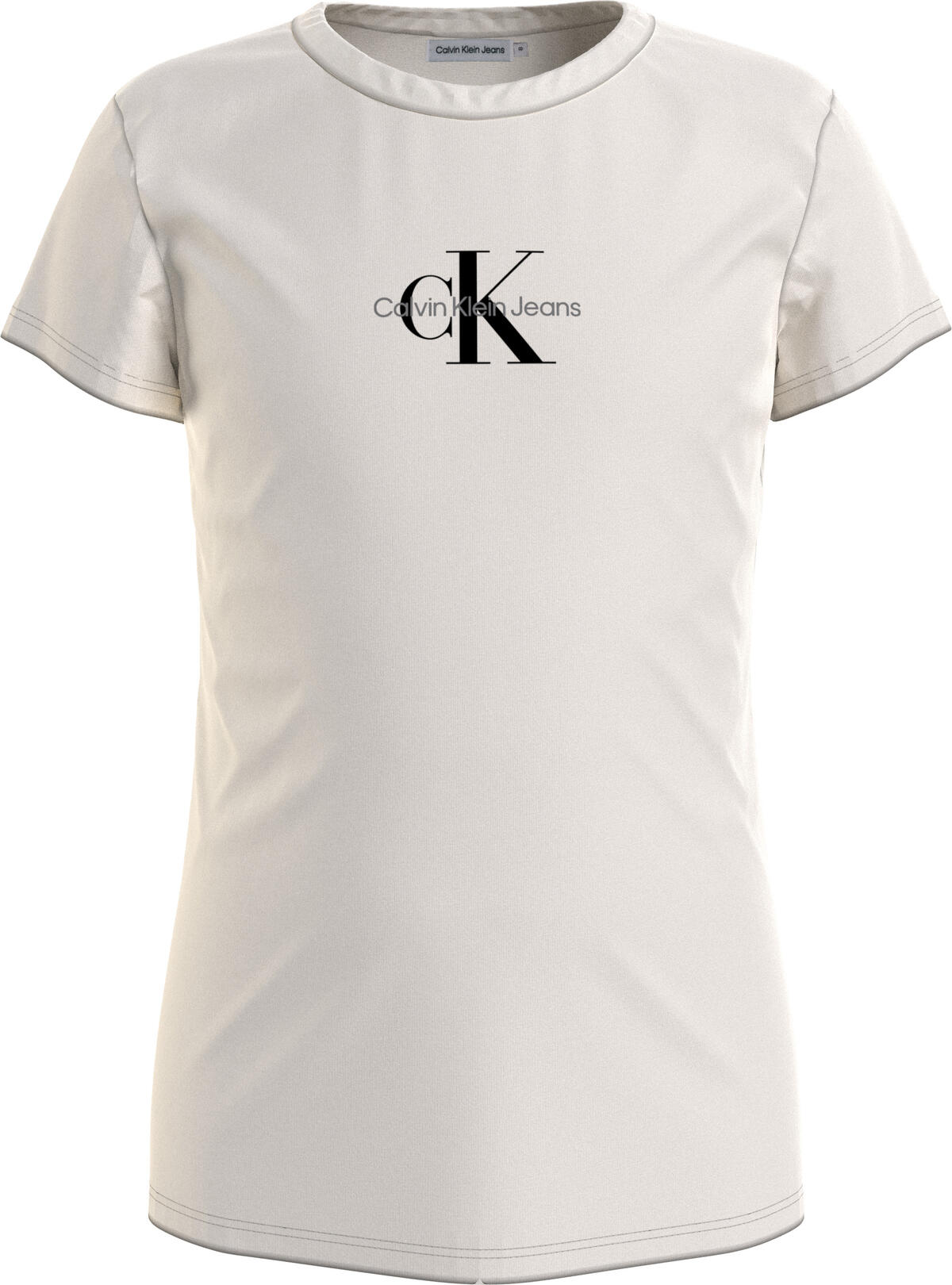 Calvin Klein MICRO MONOGRAM TOP Kadın Krem T-Shirt