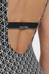 Calvin Klein SCOOP BACK ONE PIECE Siyah Kadın Logolu Mayo