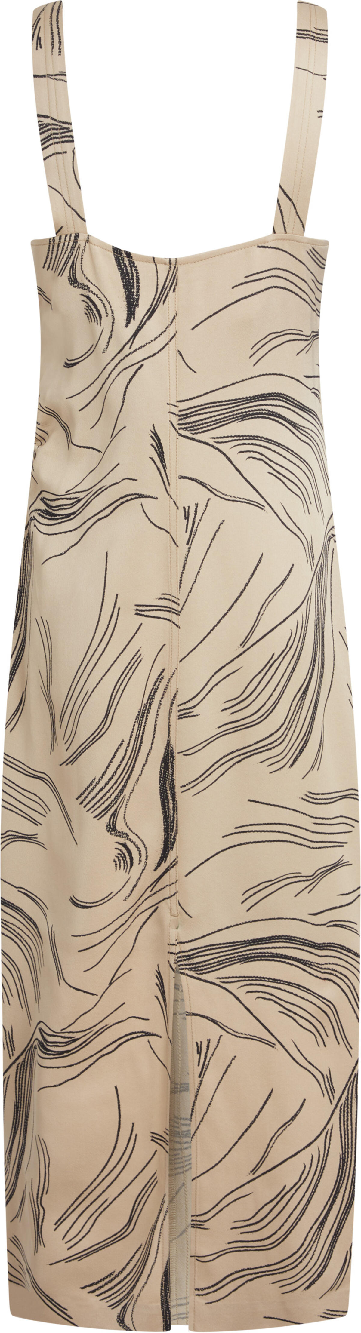 Calvin Klein SURFACE PRINT SLIP D Kadın Bej Elbise