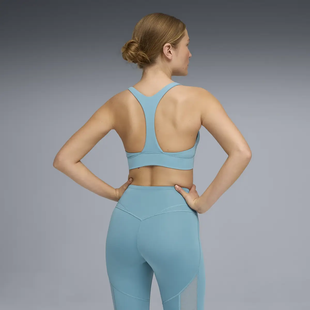 PUMA SHAPELUXE PLUNGE BRA - LOW Mavi Kadın Sporcu Sütyen