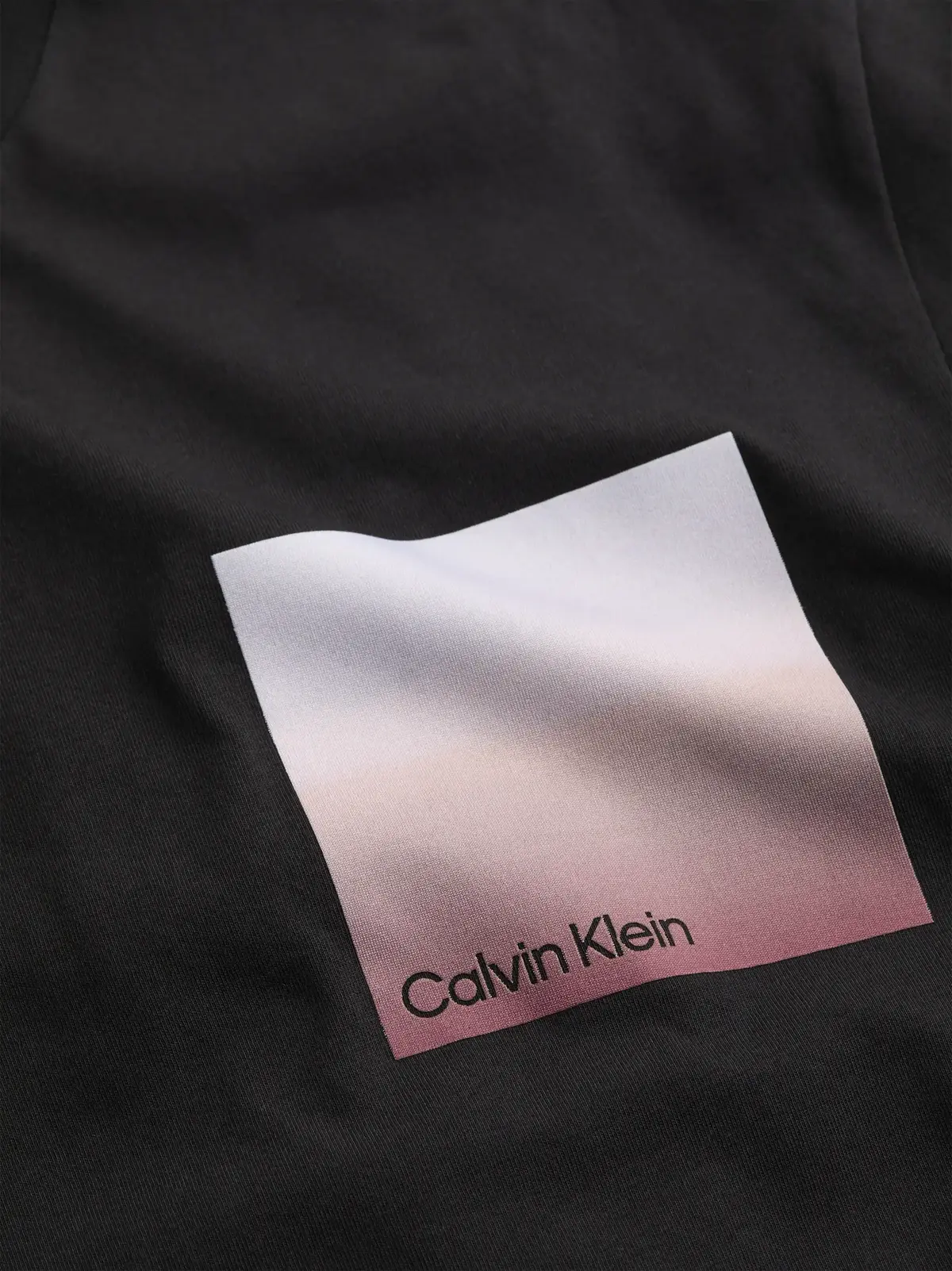Calvin Klein OMBRE BONDED BOX LOG, BEH Siyah Erkek T-Shirt & Polo
