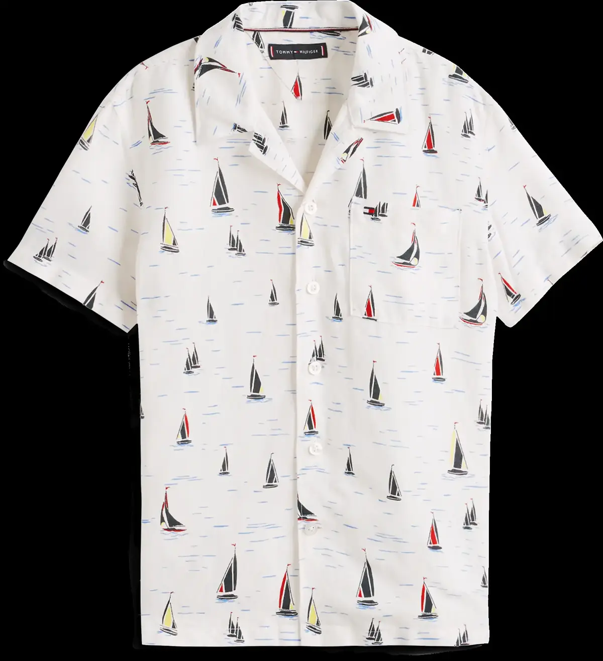 Tommy Hilfiger WOVEN ALL OVER PRINT, 0K4 Beyaz Çocuk Erkek Gömlek