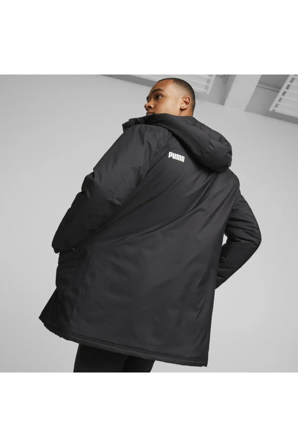Puma Padded Hooded Parka Siyah Erkek Uzun Parka Mont