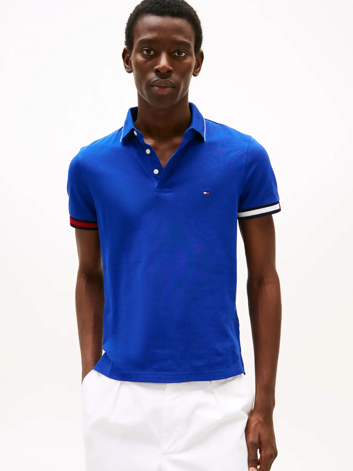 Tommy Hilfiger FLAG CUFF SLIM FIT P, D03 Lacivert Erkek T-Shirt & Polo