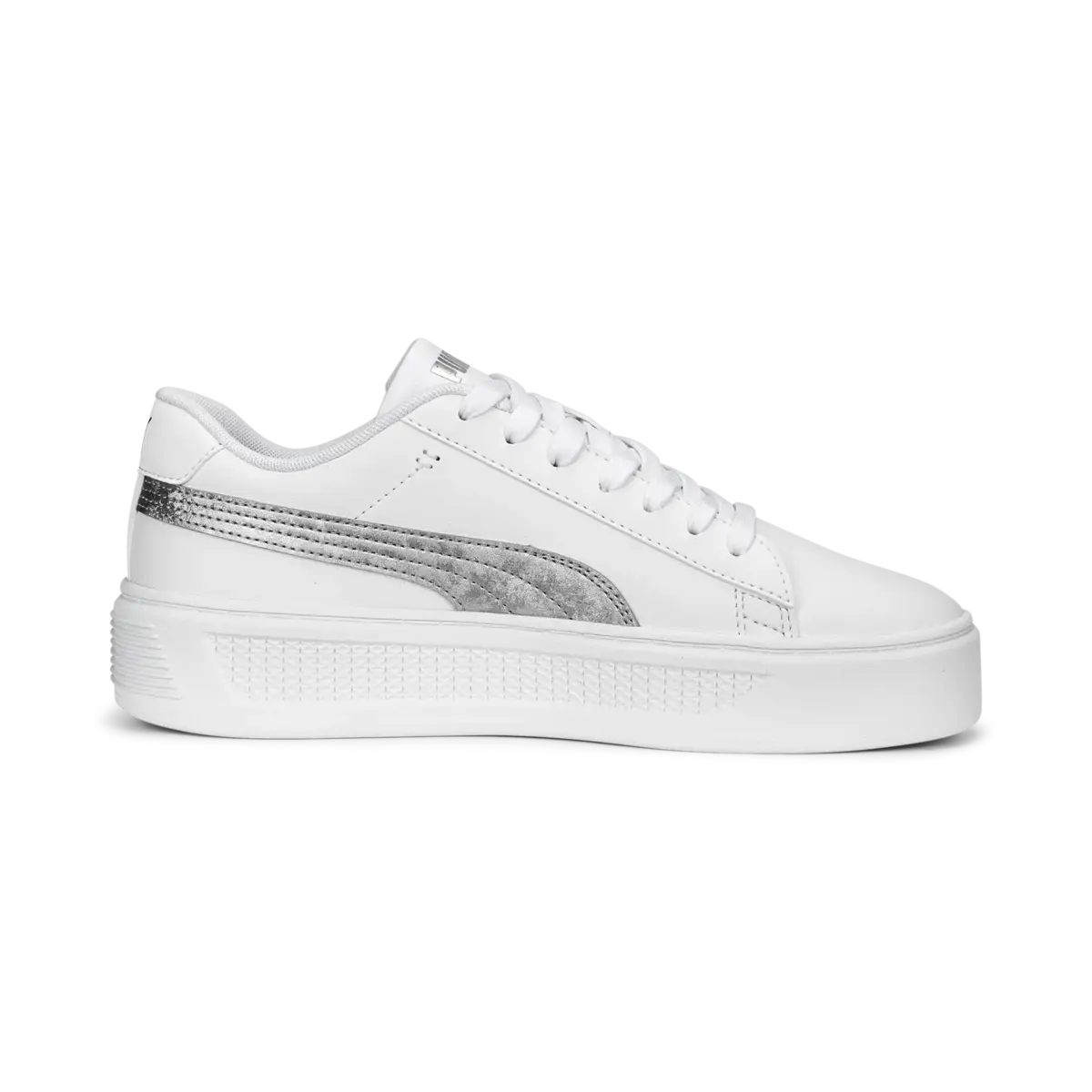 Puma Smash Platform v3 Metallics Beyaz Kadın Günlük Spor Ayakkabı
