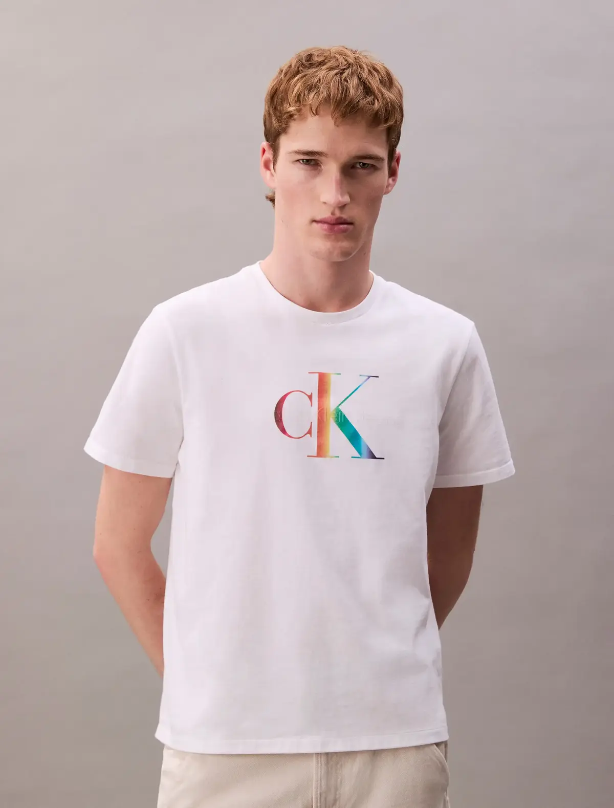 Calvin Klein SS 20S CK PRIDE25 GR Beyaz Erkek Tişört