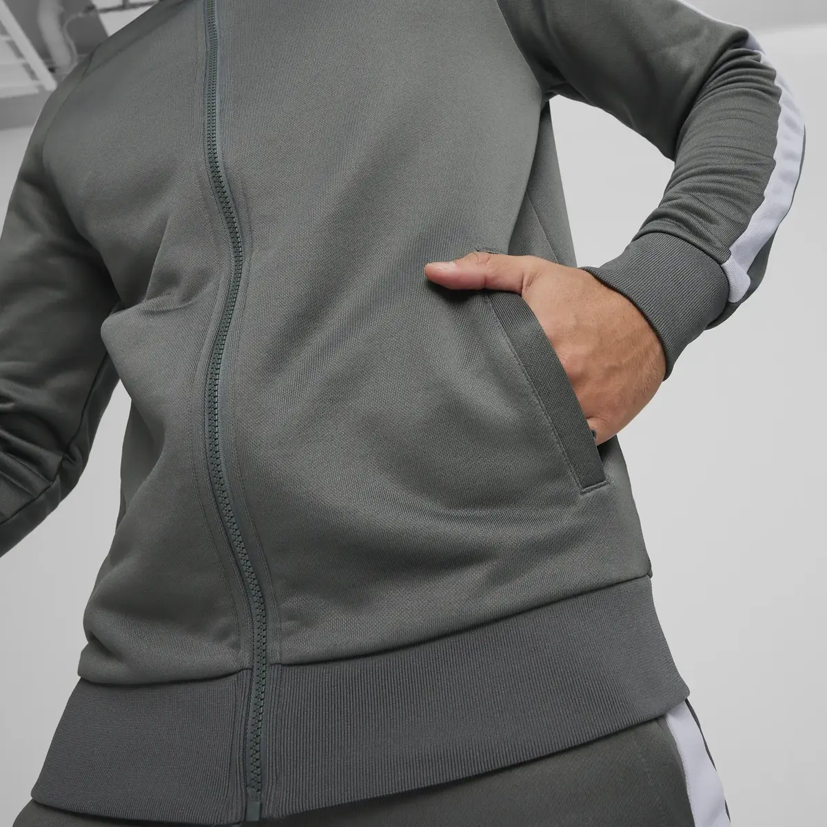 Puma T7 ICONIC Track Jacket (s) PT Gri Erkek Fermuarlı Ceket
