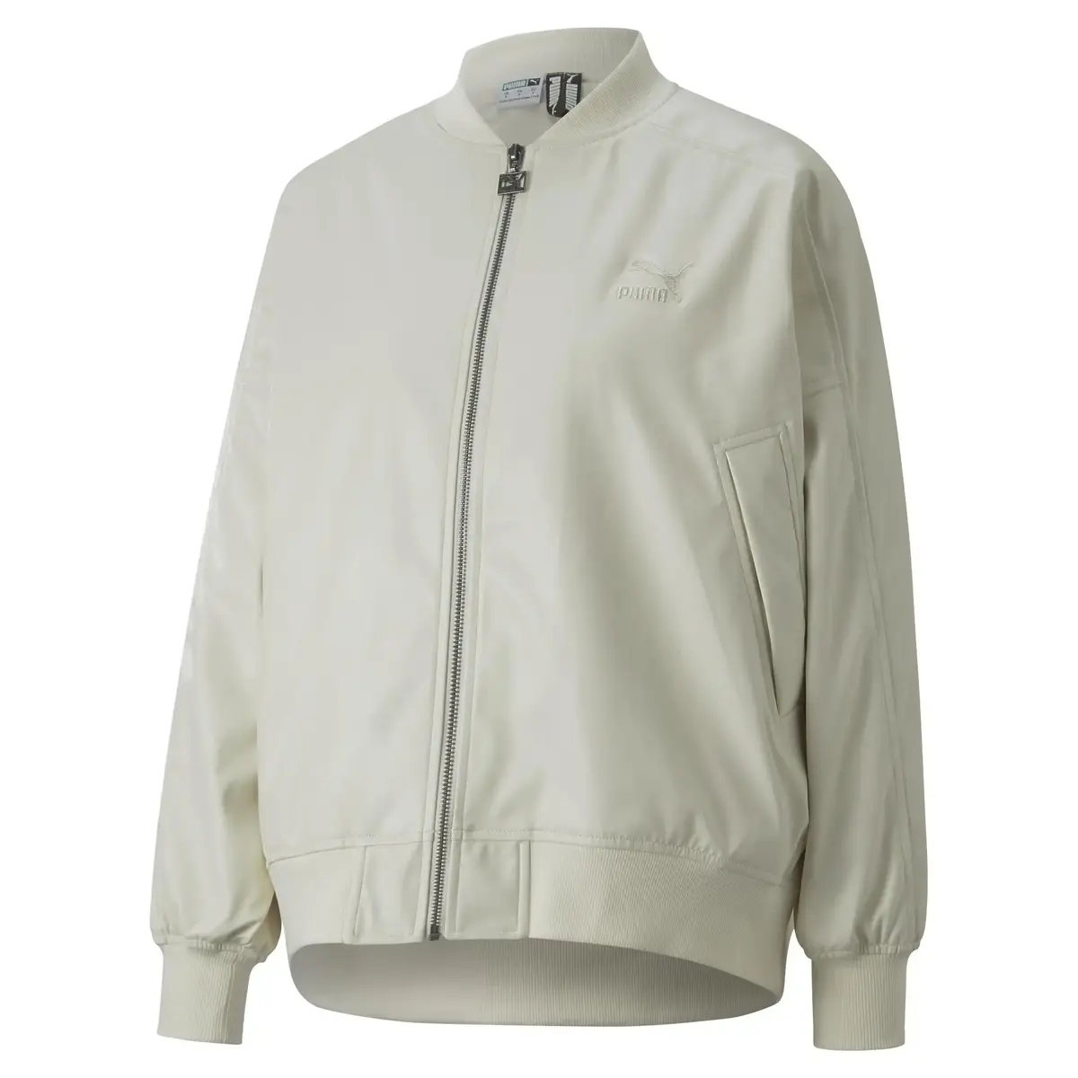 Puma T7 Faux Leather Bomber Beyaz Kadın Bomber Suni Deri Ceket
