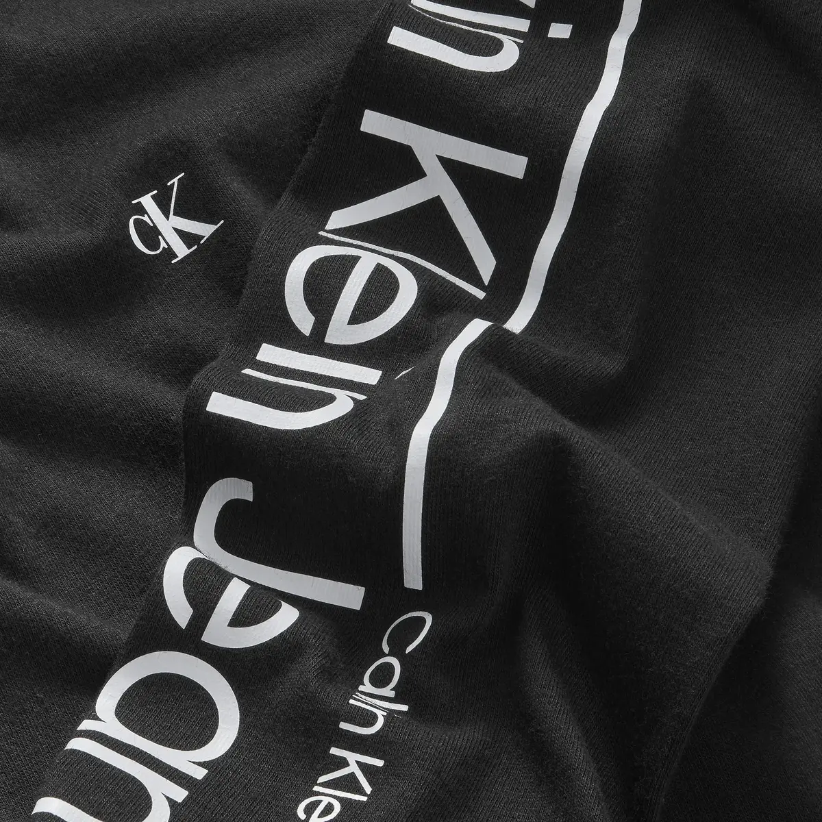 Calvin Klein INST. LINED LOGO T-S Erkek Siyah T-Shirt