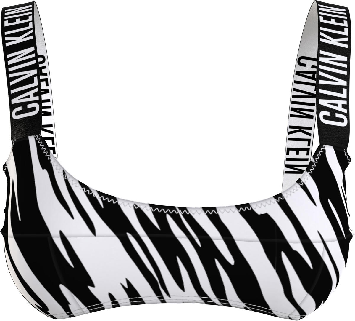 Calvin Klein BRALETTE-UW-PRINT Kadın Siyah Bikini Üstü