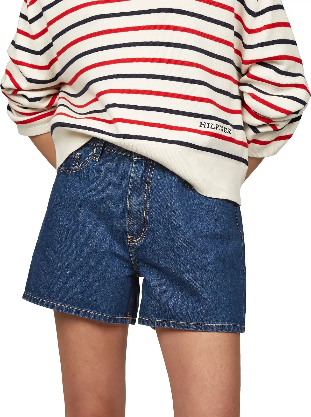 Tommy Hilfiger DNM MINI SHORT HW AC, 1A4 Mavi Kadın Şort