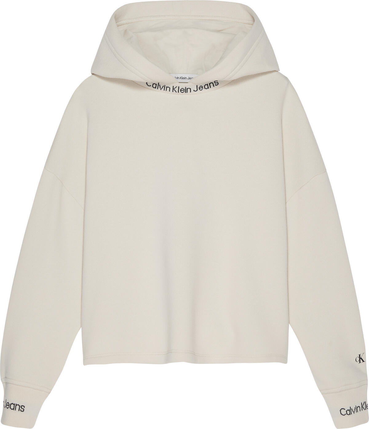 Calvin Klein INTARSIA FLEECE HOOD Erkek Krem Hoodie