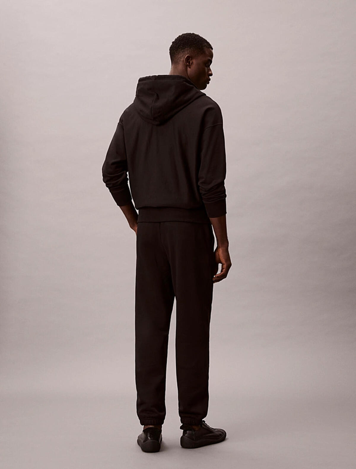 Calvin Klein Fleece Monogram Logo Patch Siyah Erkek Eşofman Altı