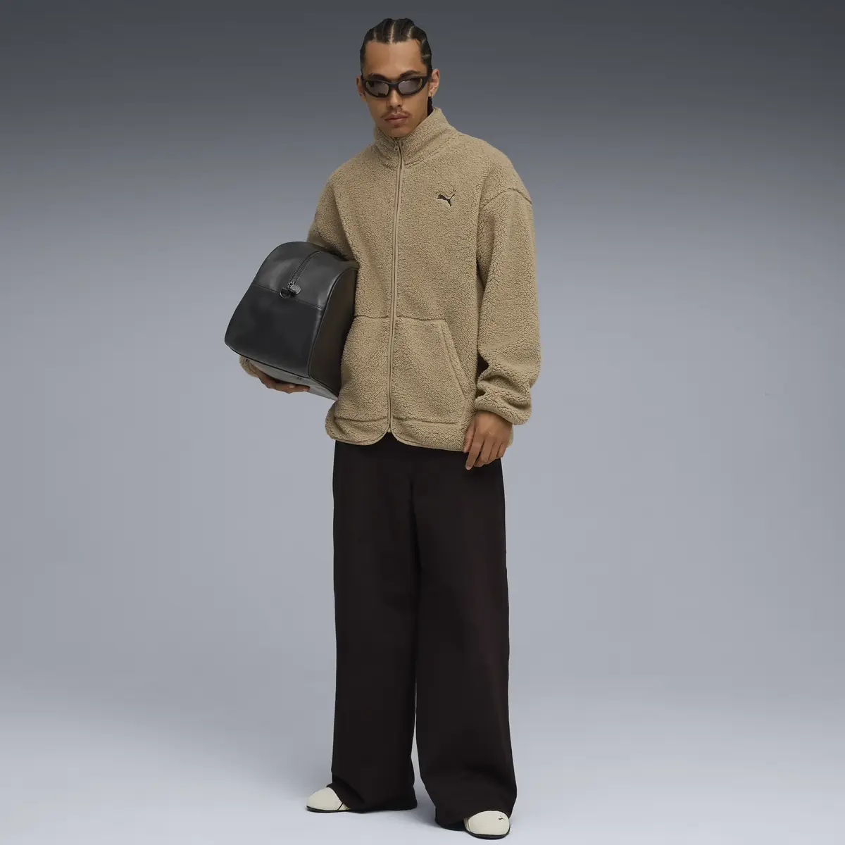 Puma ESS ELEVATED Sherpa Full-Zip Kahverengi Fermuarlı Sweatshirt