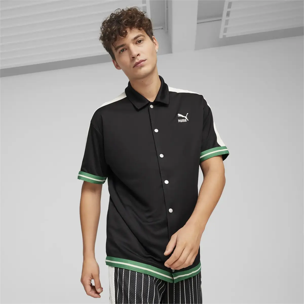 Puma T7 FOR THE FANBASE Shooting Shirt Siyah Erkek T-Shirt