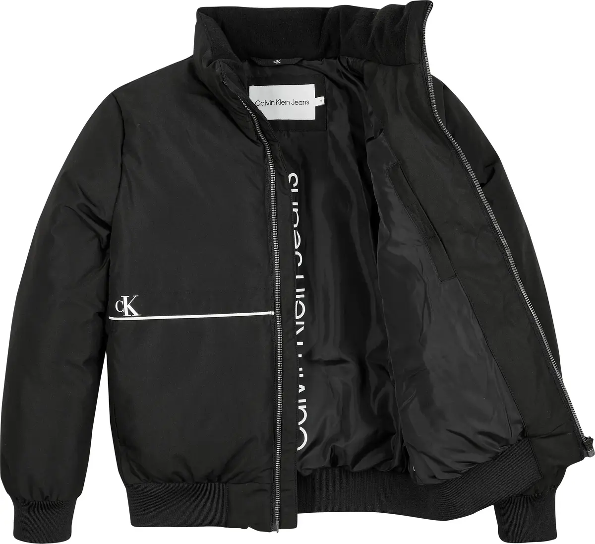 Calvin Klein LINED LOGO JACKET Erkek Siyah Mont