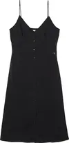 Calvin Klein BUTTON THROUGH SLIP Kadın Siyah Elbise