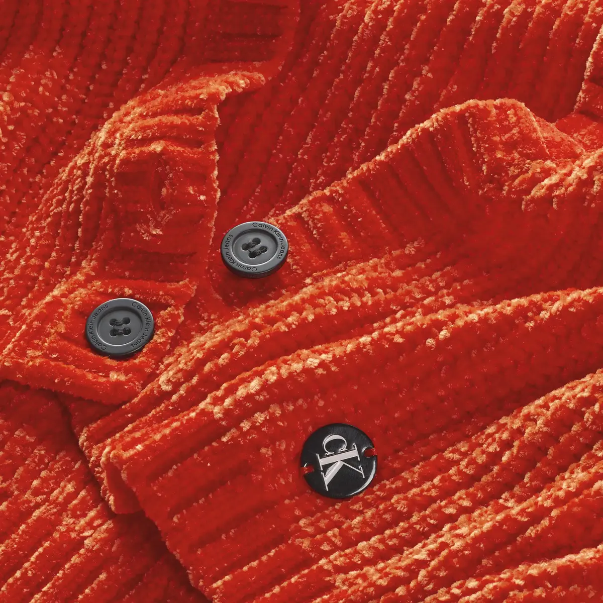 Calvin Klein CHENILLE CROPPED CAR Kadın Turuncu Kazak