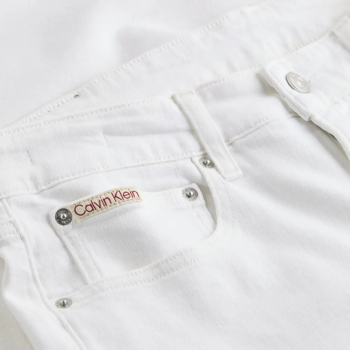 Calvin Klein SLIM TAPER, 1AA Beyaz Erkek Jean Pantolon