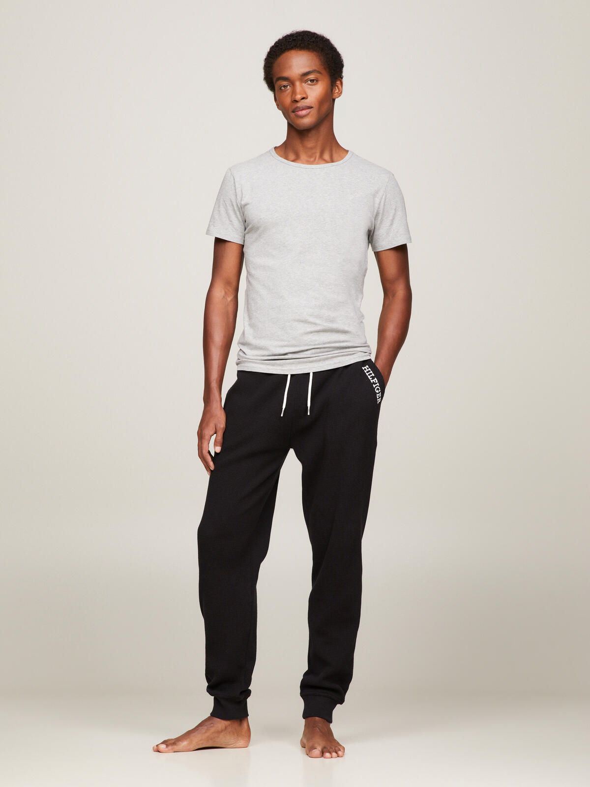 Tommy Hilfiger STRETCH CN TEE SS 3P Erkek Siyah T-Shirt