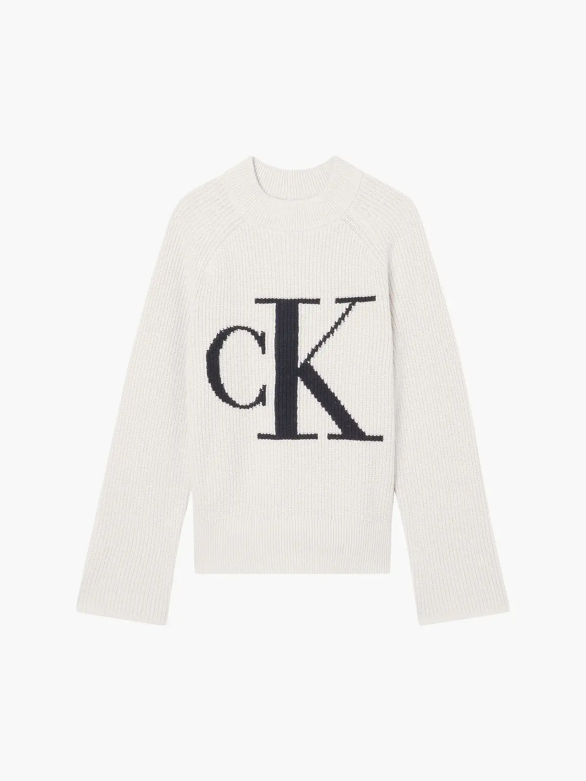 Calvin Klein BLOWN UP CK HIGH NEC Kadın Krem Kazak