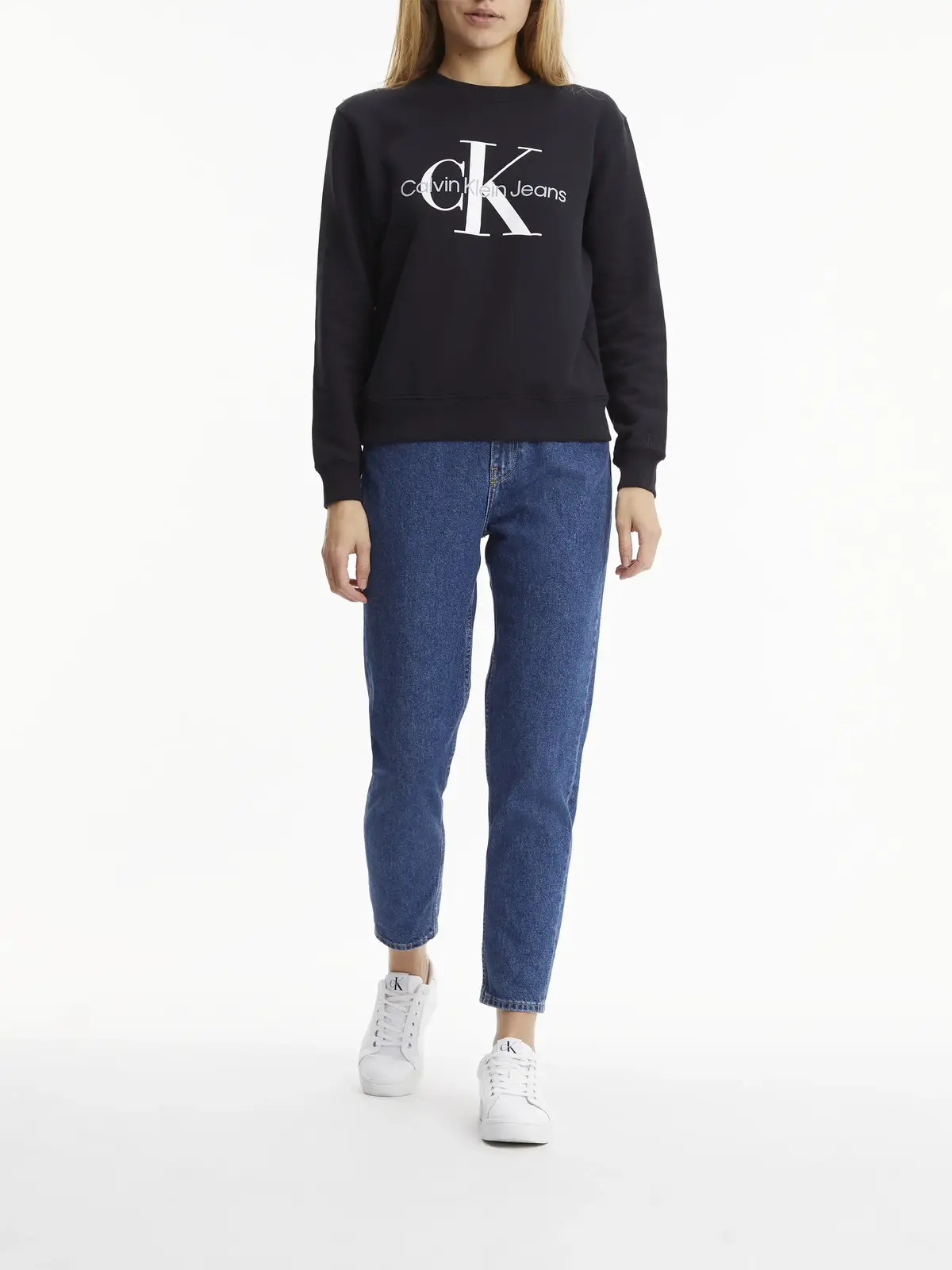 Calvin Klein CORE MONOLOGO SWEATS Kadın Siyah Sweatshirt
