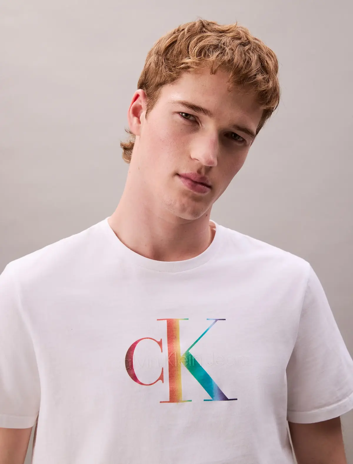 Calvin Klein SS 20S CK PRIDE25 GR Beyaz Erkek Tişört