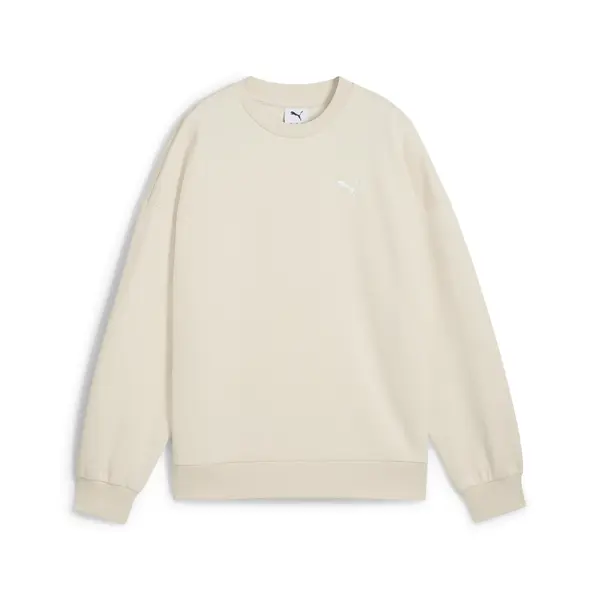 PUMA WARDROBE ESS Oversized Crew Bej Kadın Sweatshirt