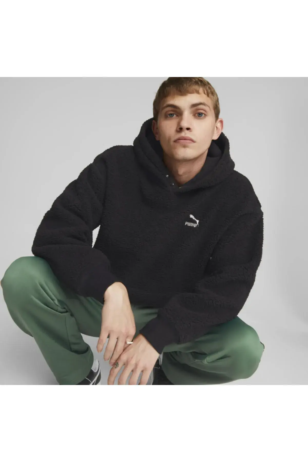 Puma Classics Sherpa Hoodie Siyah Erkek Hoodie