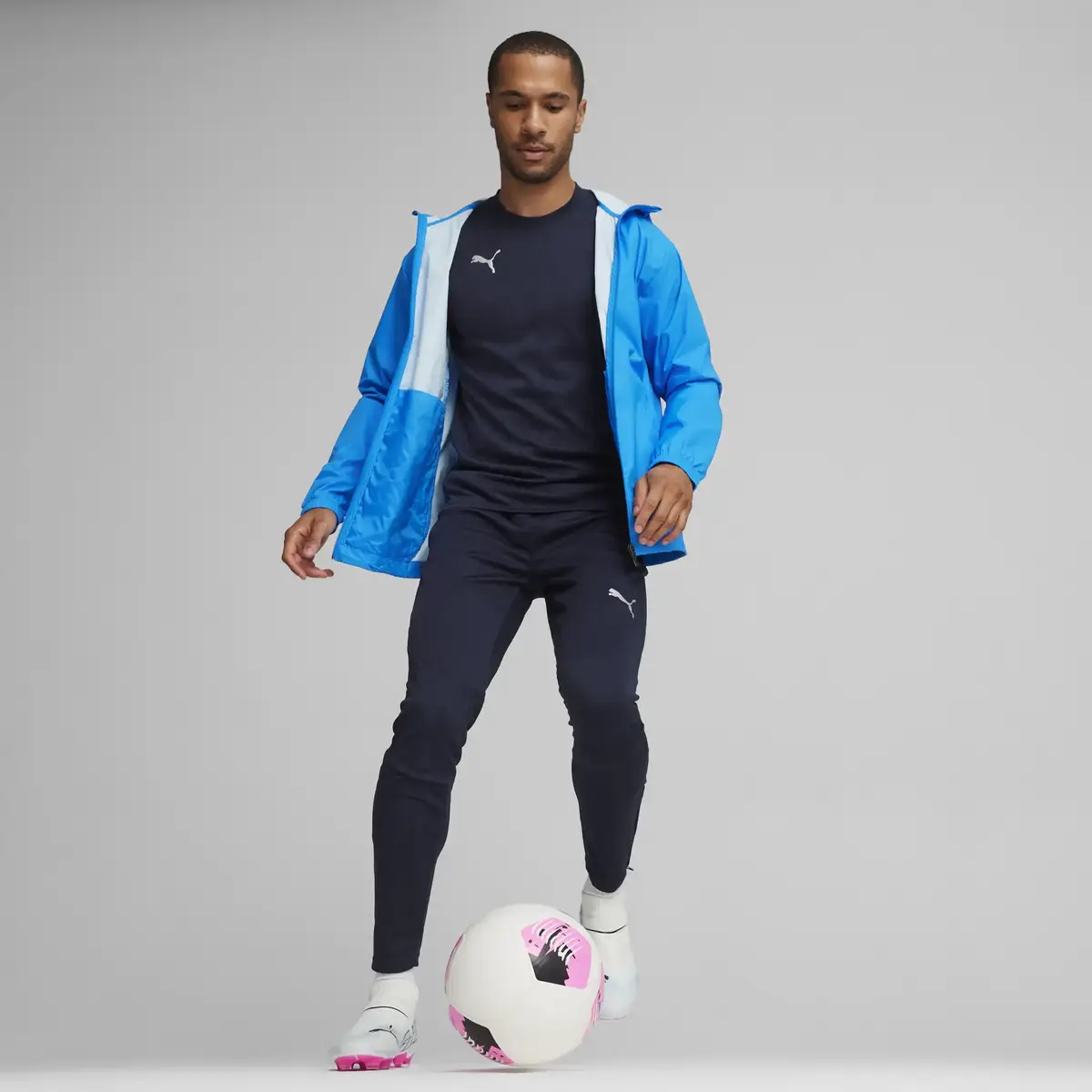 Puma teamFINAL Allweather Jkt Mavi Erkek Antrenman Yağmurluk
