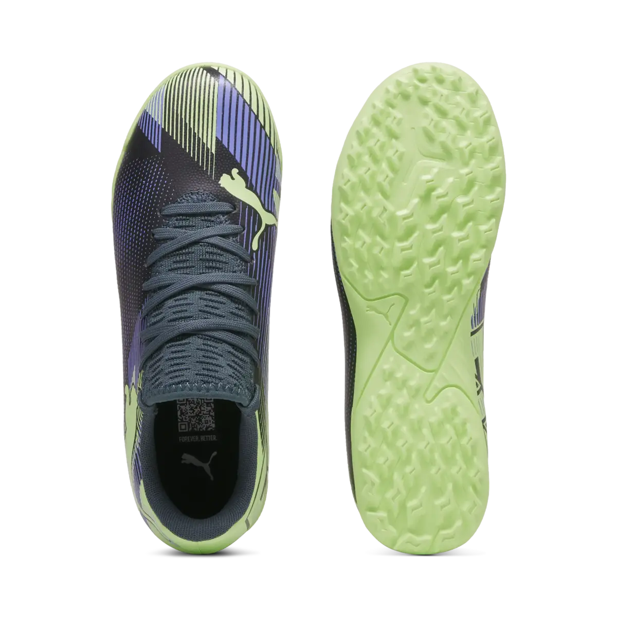Puma FUTURE 7 PLAY TT Jr Gri-Yeşil Çocuk Halı Saha Ayakkabısı