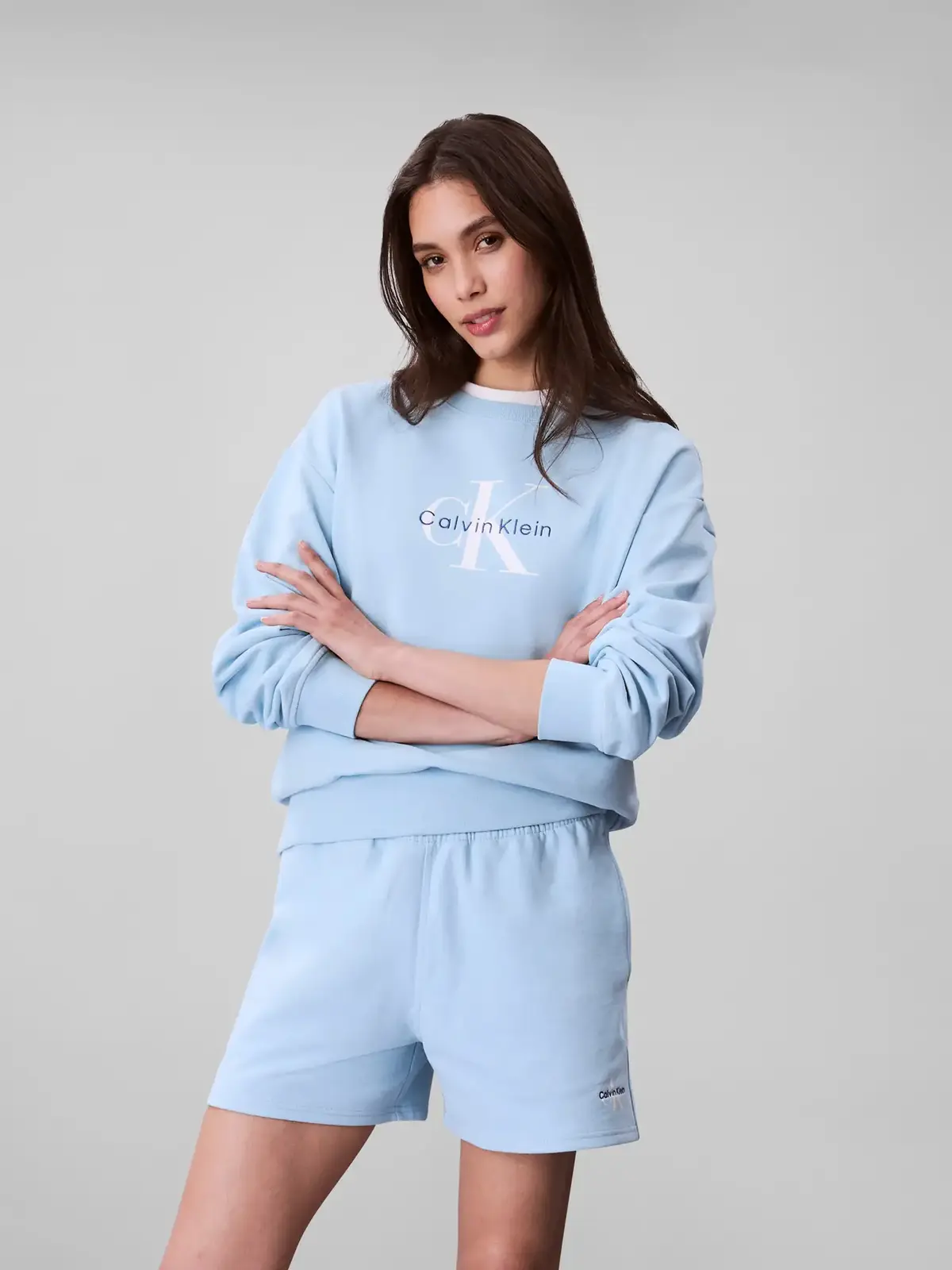 Calvin Klein MONOLOGO FRENCH TERR, VE0 Mavi Kadın Şort