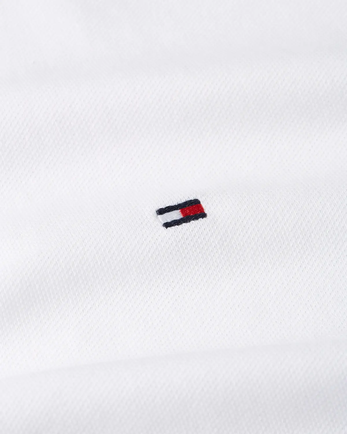 Tommy Hilfiger FLAG CUFF SLIM FIT P, YBR Beyaz Erkek T-Shirt & Polo