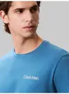 Calvin Klein SS 30s EU WORD STRETCH GRAPHIC T Mavi Erkek Tişört