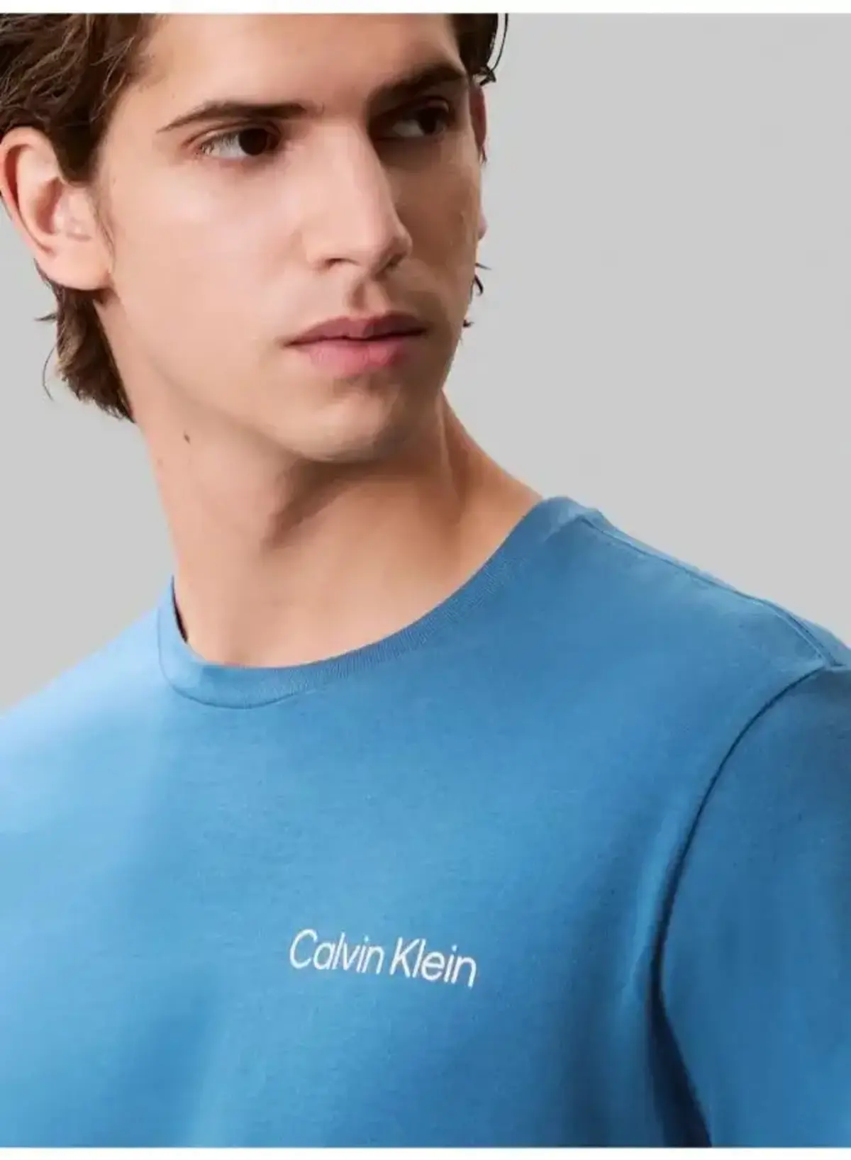 Calvin Klein SS 30s EU WORD STRETCH GRAPHIC T Mavi Erkek Tişört