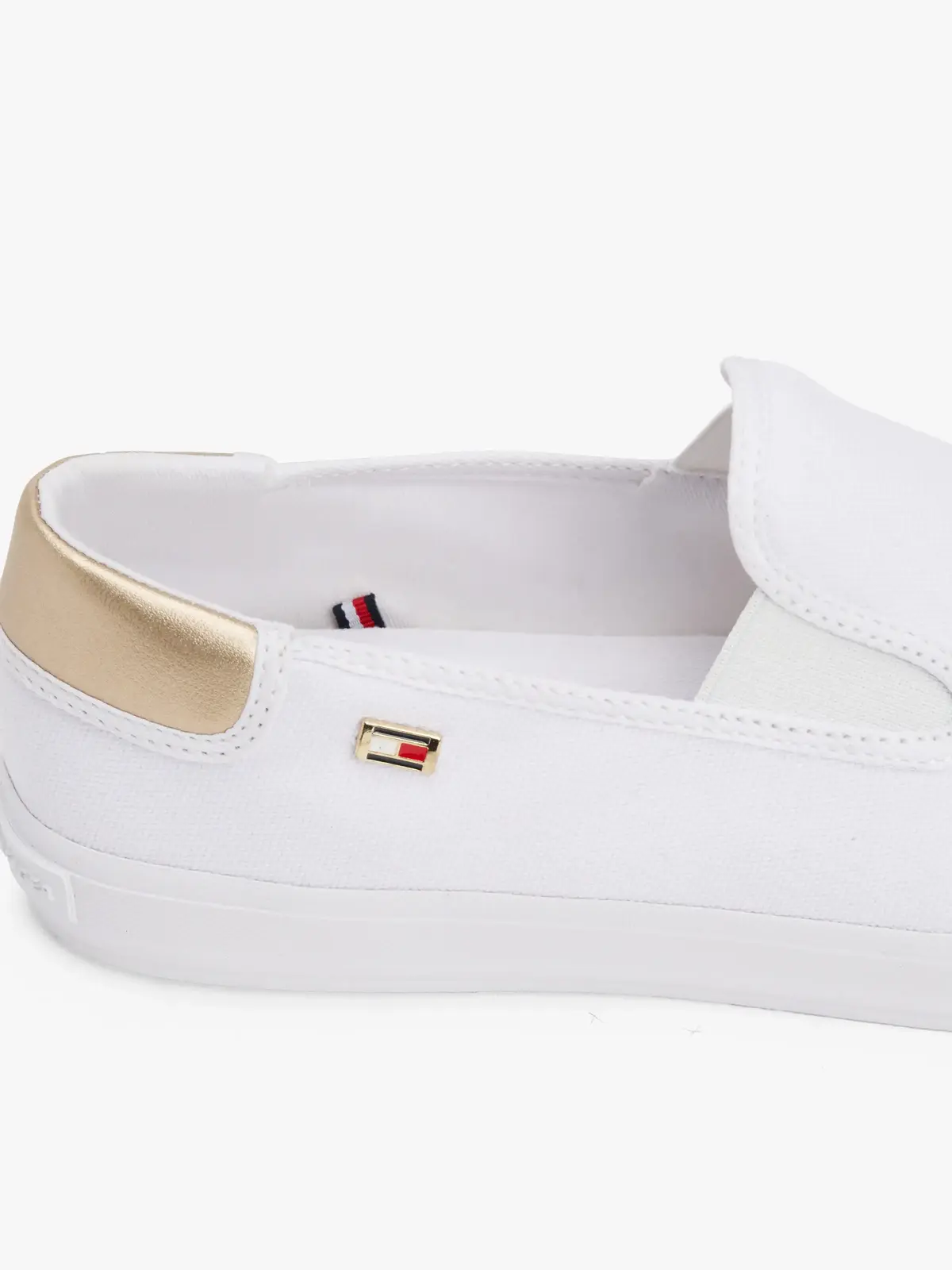 Tommy Hilfiger VULC CANVAS SLIP-ON, YBS Beyaz Kadın Spor Ayakkabı & Sneaker