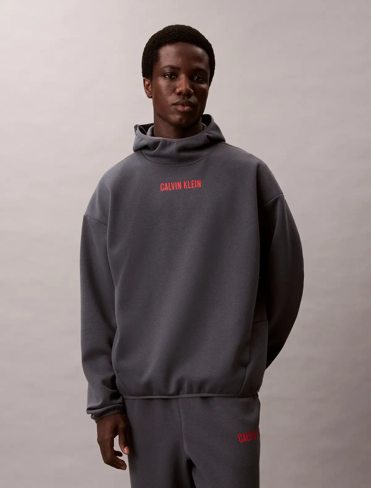 Calvin Klein HOODIE Gri Erkek Kapüşonlu Sweatshirt
