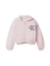 Calvin Klein CK LOGO TERRY ZIP Pembe Çocuk Kapüşonlu Sweatshirt
