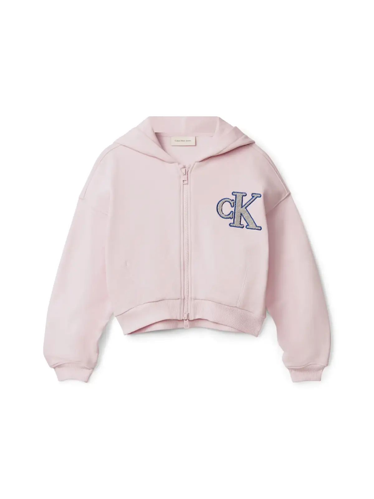 Calvin Klein CK LOGO TERRY ZIP Pembe Çocuk Kapüşonlu Sweatshirt