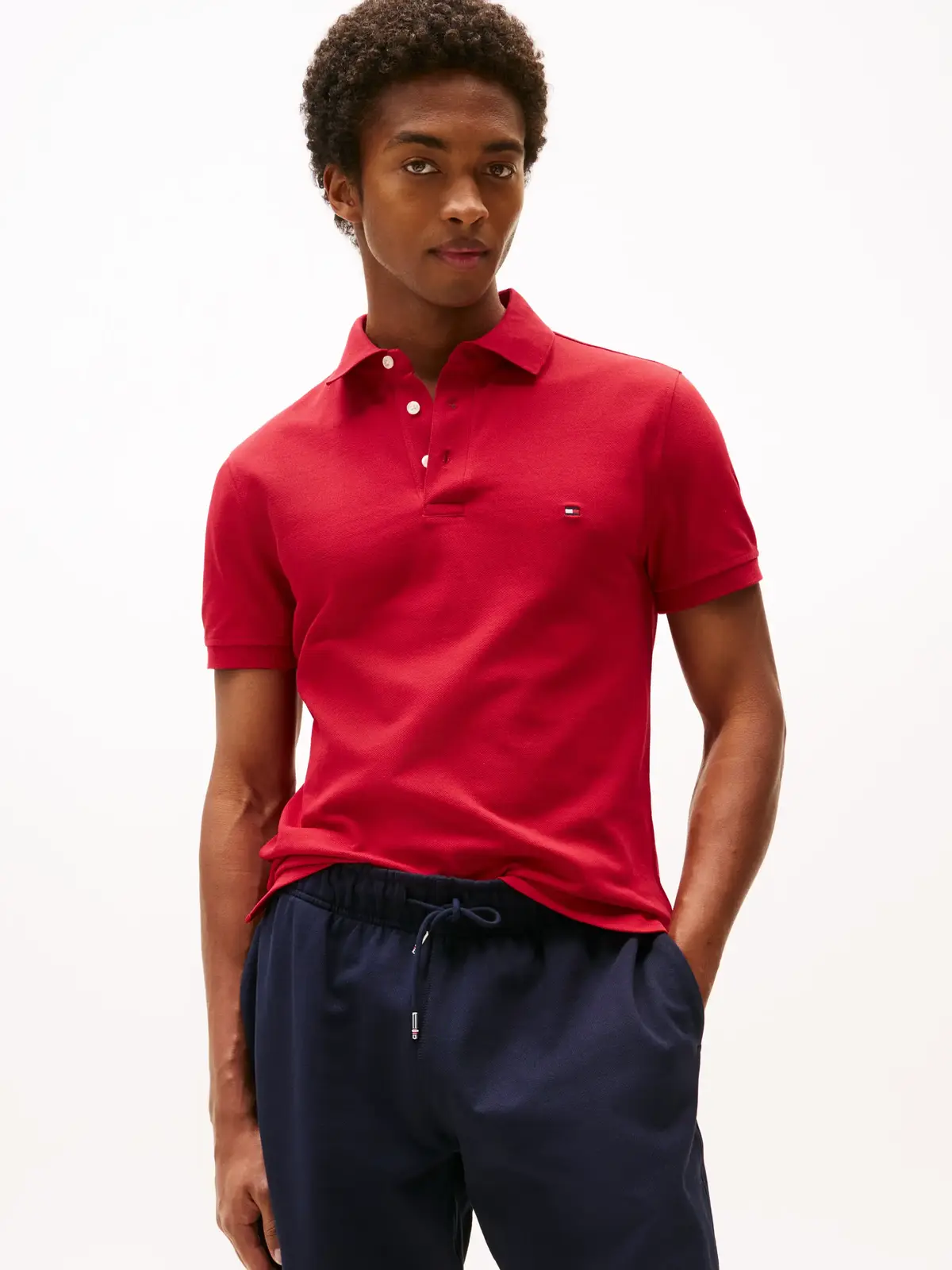 Tommy Hilfiger 1985 SLIM POLO, XLD Kırmızı Erkek T-Shirt & Polo