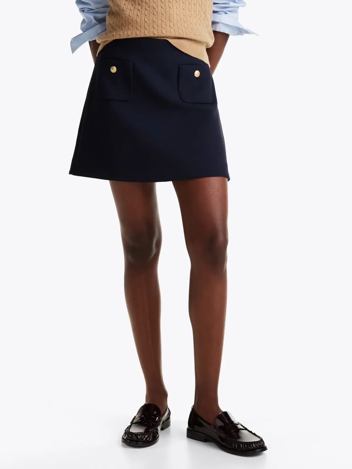 Tommy Hilfiger PUNTO SHORT SKIRT, C1G Lacivert Kadın Elbise-Etek