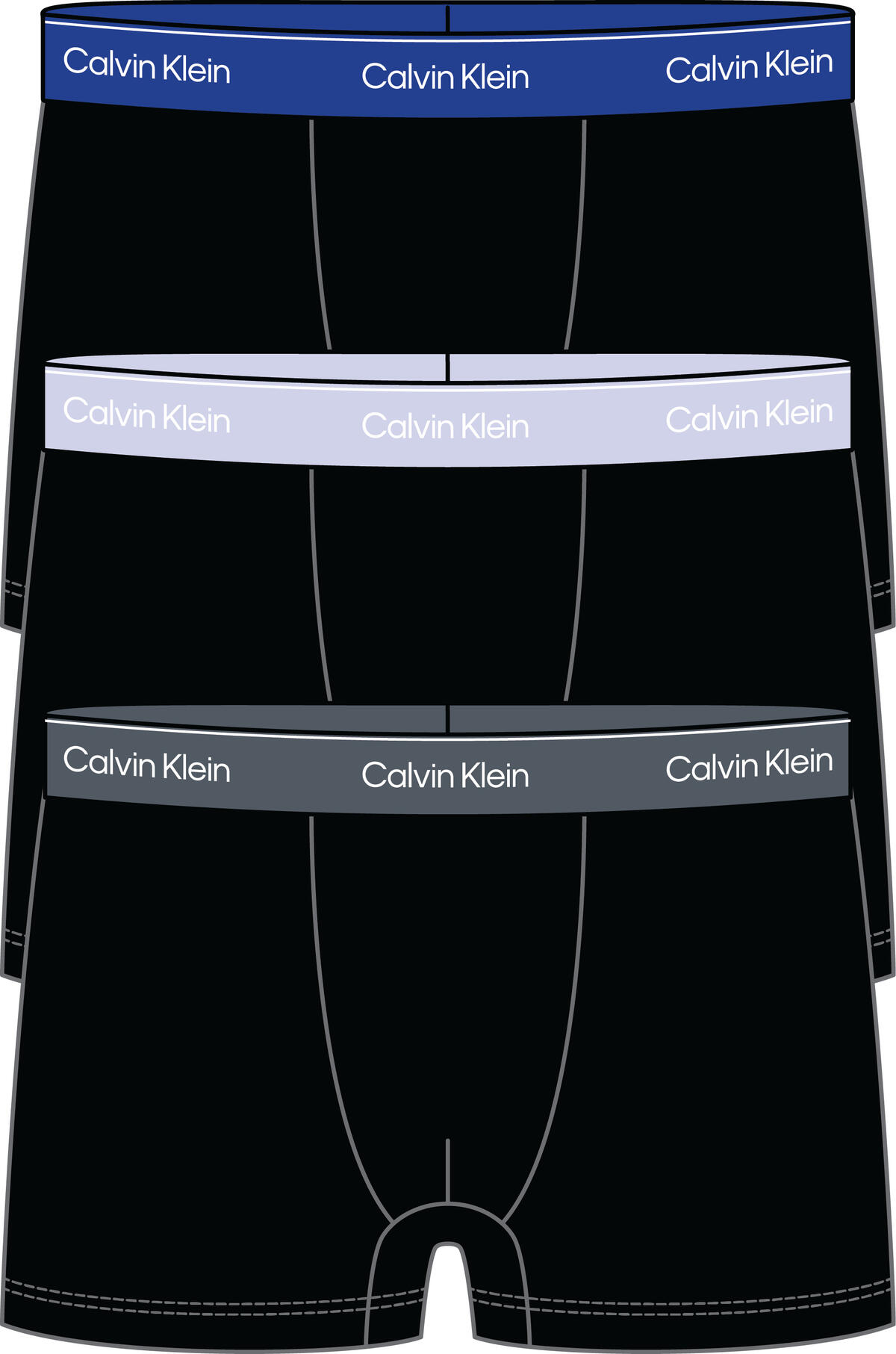 Calvin Klein RELAXED DART TRUNK 3PK Mavi Erkek Boxer Calvin Klein RELAXED DART TRUNK 3PK Mavi Erkek Boxer