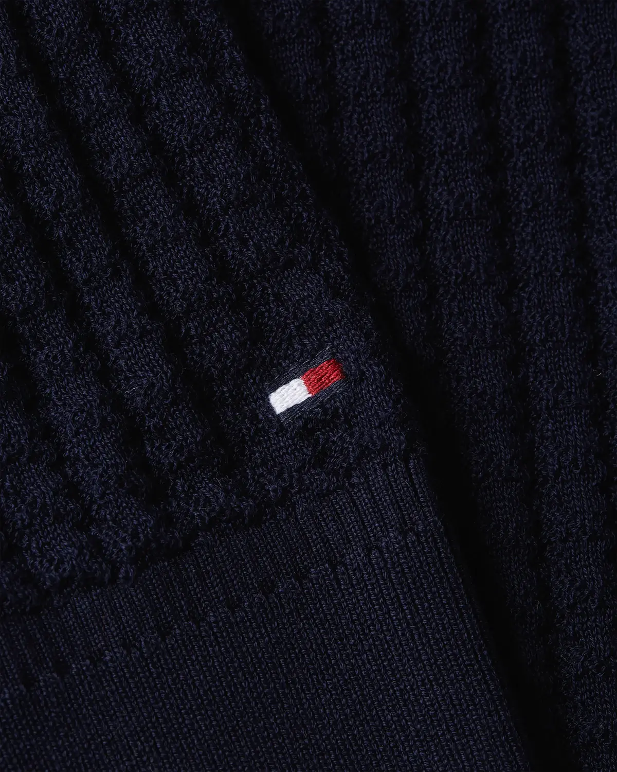 Tommy Hilfiger DC SEERSUCKER TEXTUR Erkek Siyah Kazak